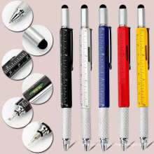 2021 Hot Selling 6 in 1 Top Touch Ball Pen With Level And Screwdriver Horizontal Measure Ruler Multi Function Tool Pens